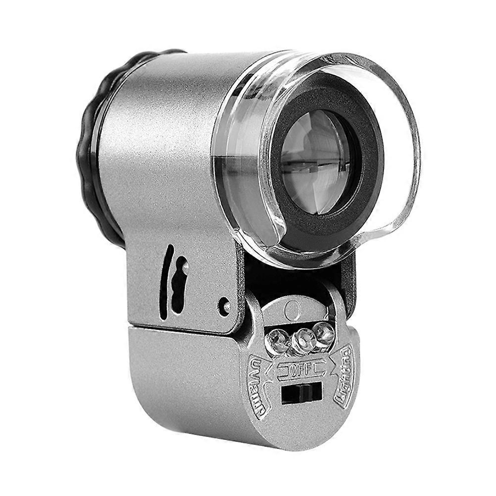 Portable LED Magnifying Glass with Adjustable Bright Light for Currency, Jewelry & Mini Object Detection – Compact Pocket Microscope for On the Go Use