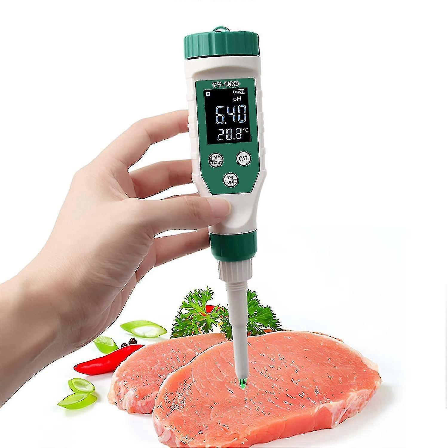 High Accuracy Food pH Meter with LCD & ATC, Tester for Meat Fruit Canning Brewing Measurement