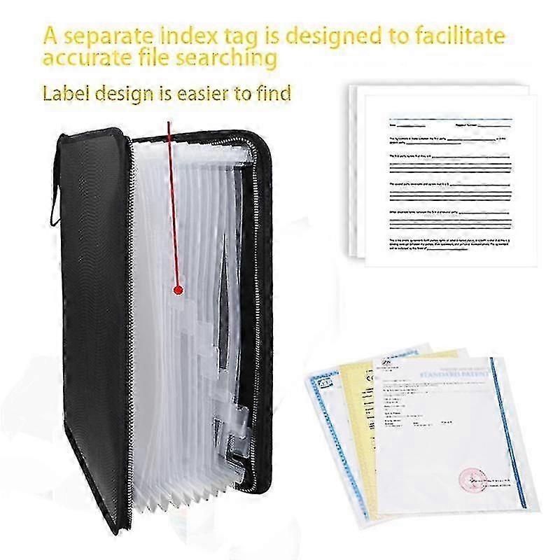 Fireproof Expanding File Folder for Important Documents - Lab Black