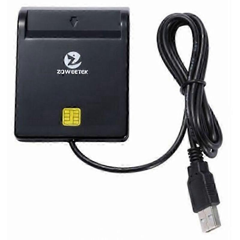 Zoweetek 12026 EMV USB Smart Card Reader for SIM/ATM/IC/ID with Memory Card Adapter