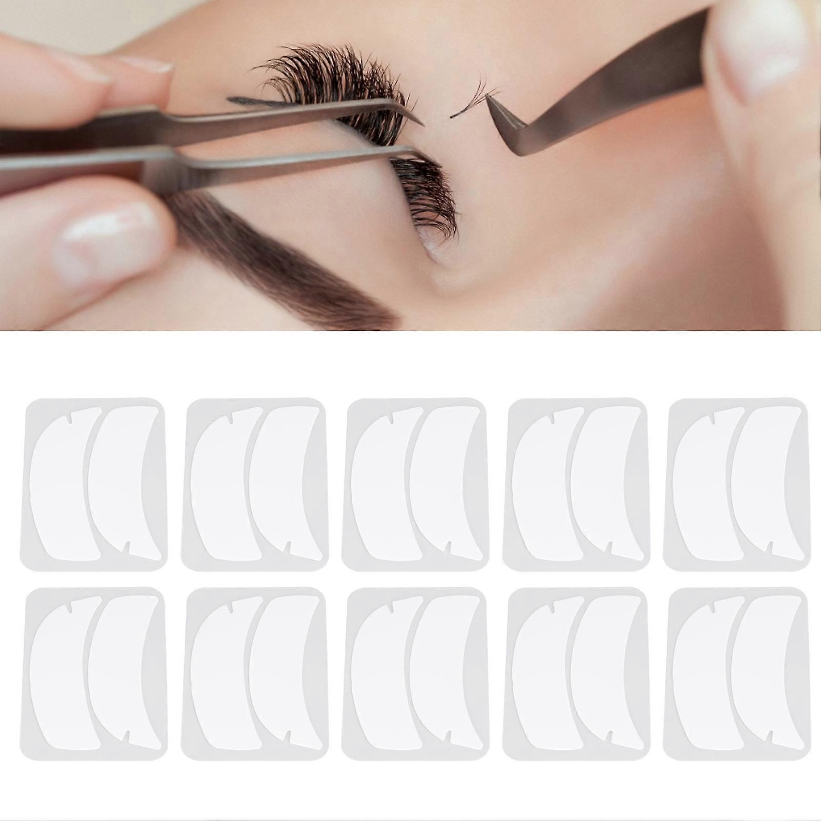 10 Pairs Eyelash Extension Under Eye Gel Pads Notch Flexible Silicone Reusable Eyelash Extension Patches White 