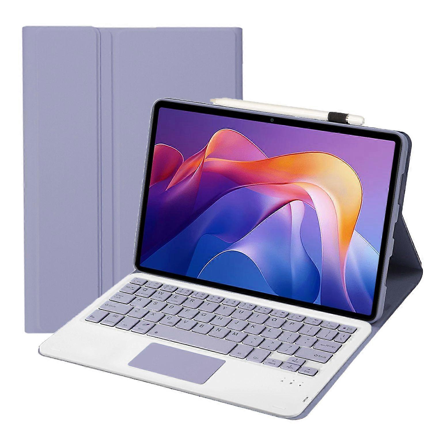 Bluetooth Keyboard for Xiaomi Redmi Pad 2detachable and Ultra - thin Design Square Keys with Touch Function Flip Leather Cover