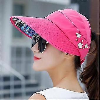 Women's Wide Brim Sun Hat Sun Hat Uv Protection Floppy Beach Foldable Visor Leaf Pearl(multiple options)