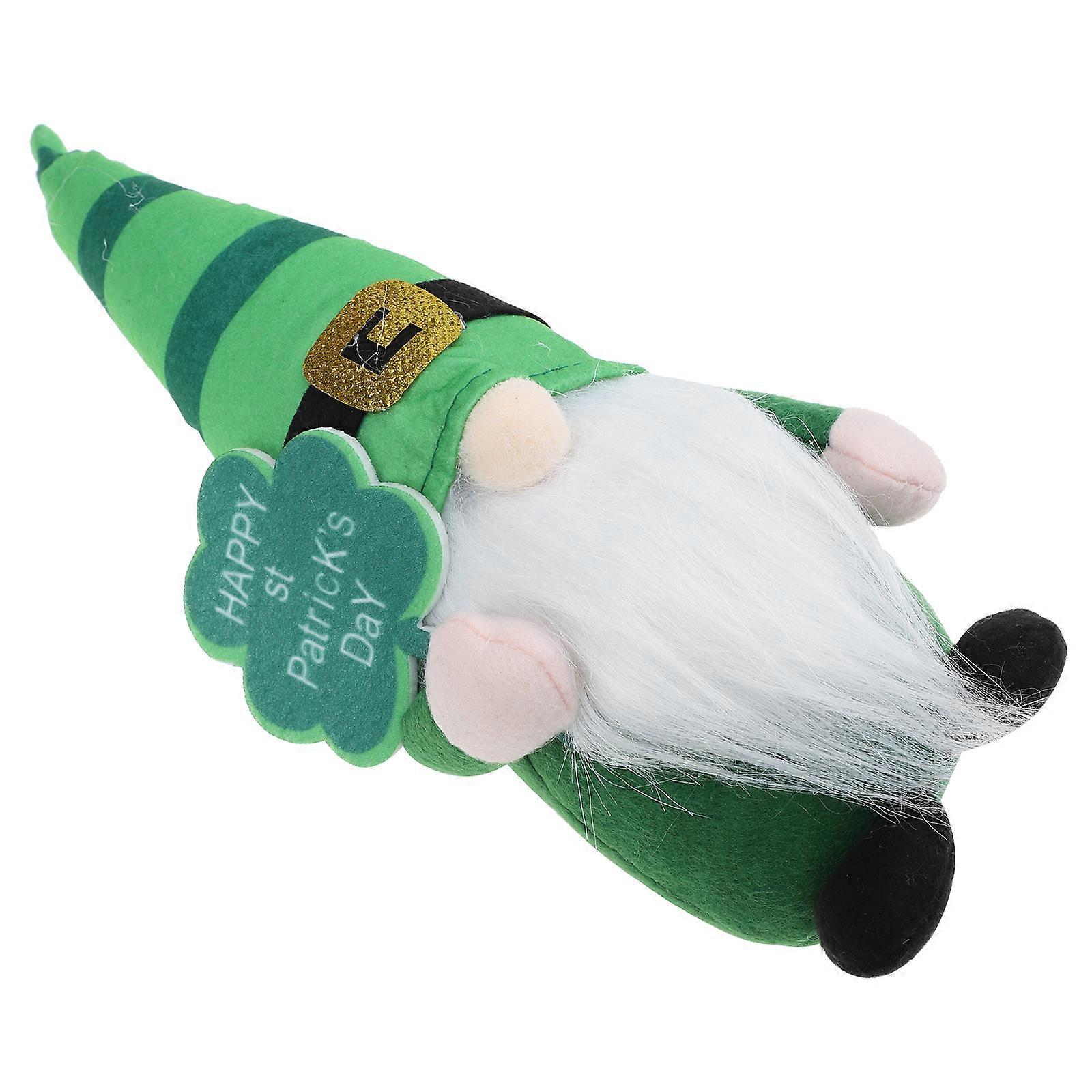 Garden Ornament Patrick S Day Gnome Doll Home Decoration Green 28x9cm Decoration Function 1Set