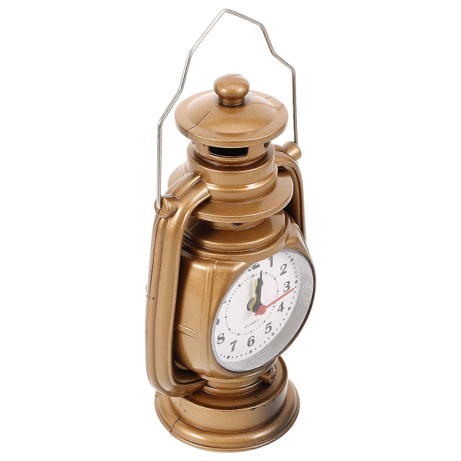 Home Table Alarm Clock Kerosene Lamp Shaped Bedroom Desk Item Plastic 18.50X9.50X7.50CM Clock 1Pack