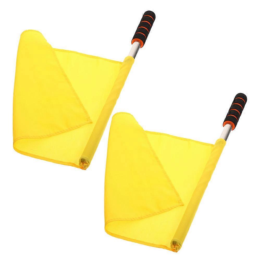 Referee Hand Flags Hand Flags for Sports Portable Design Stainless Steel Cloth 2Pcs