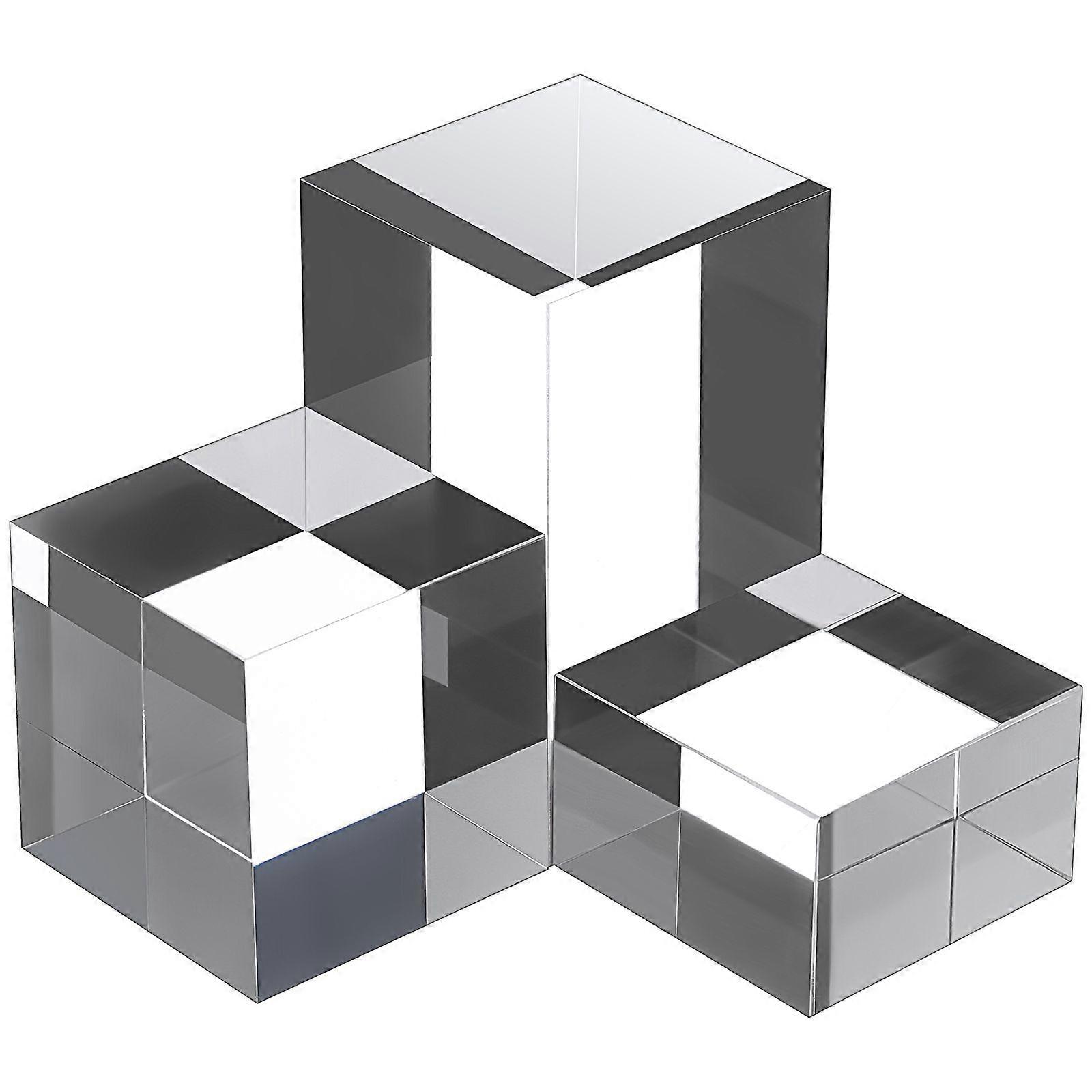3 Pcs Acrylic Blocks Acrylic Cube Risers Acrylic Block Stand Jewelry Display Stand Craft Display Block