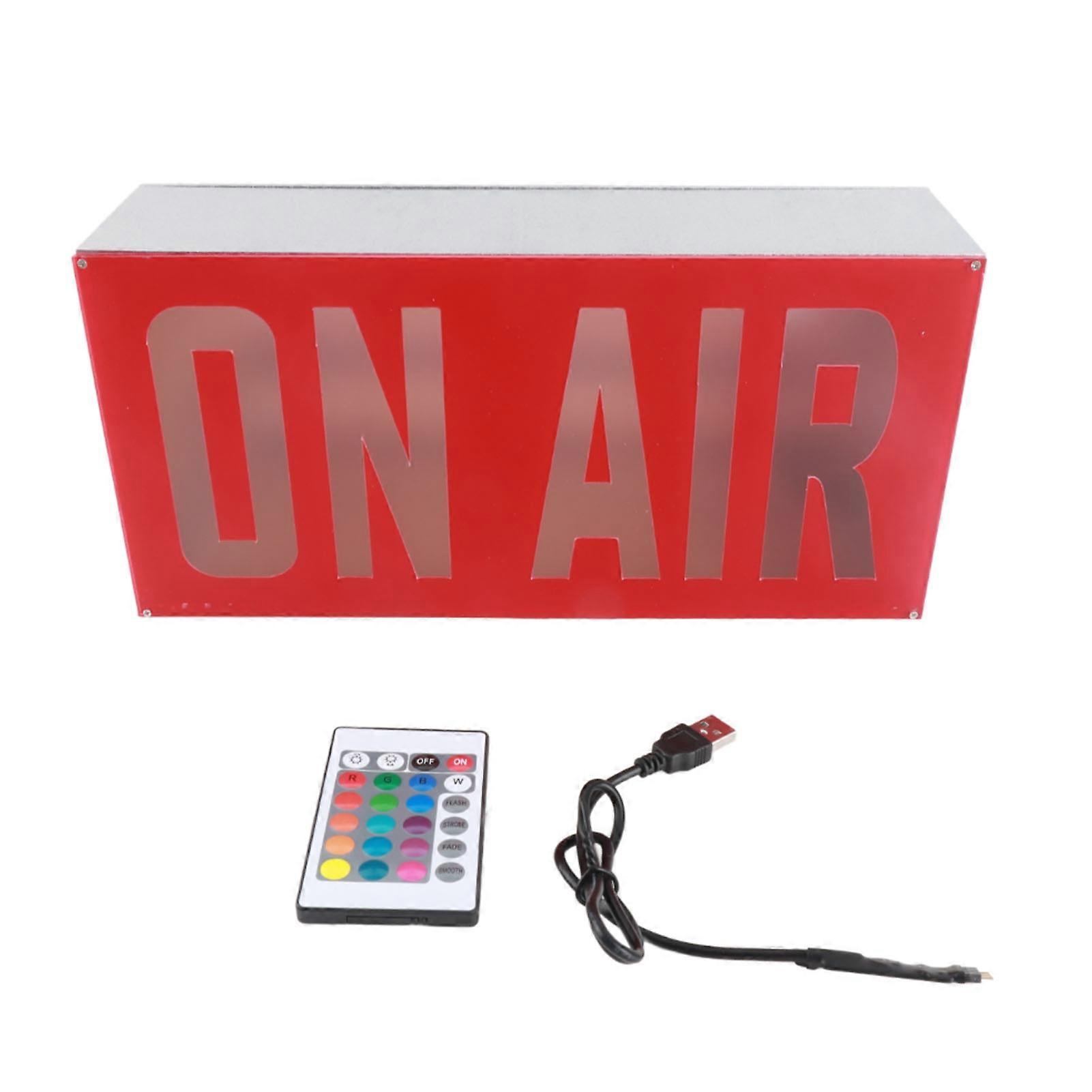 On Air Light Sign USB Powered 12 Lighting Colors On Air Sign LED Light Box with Remote Control for Live Streaming