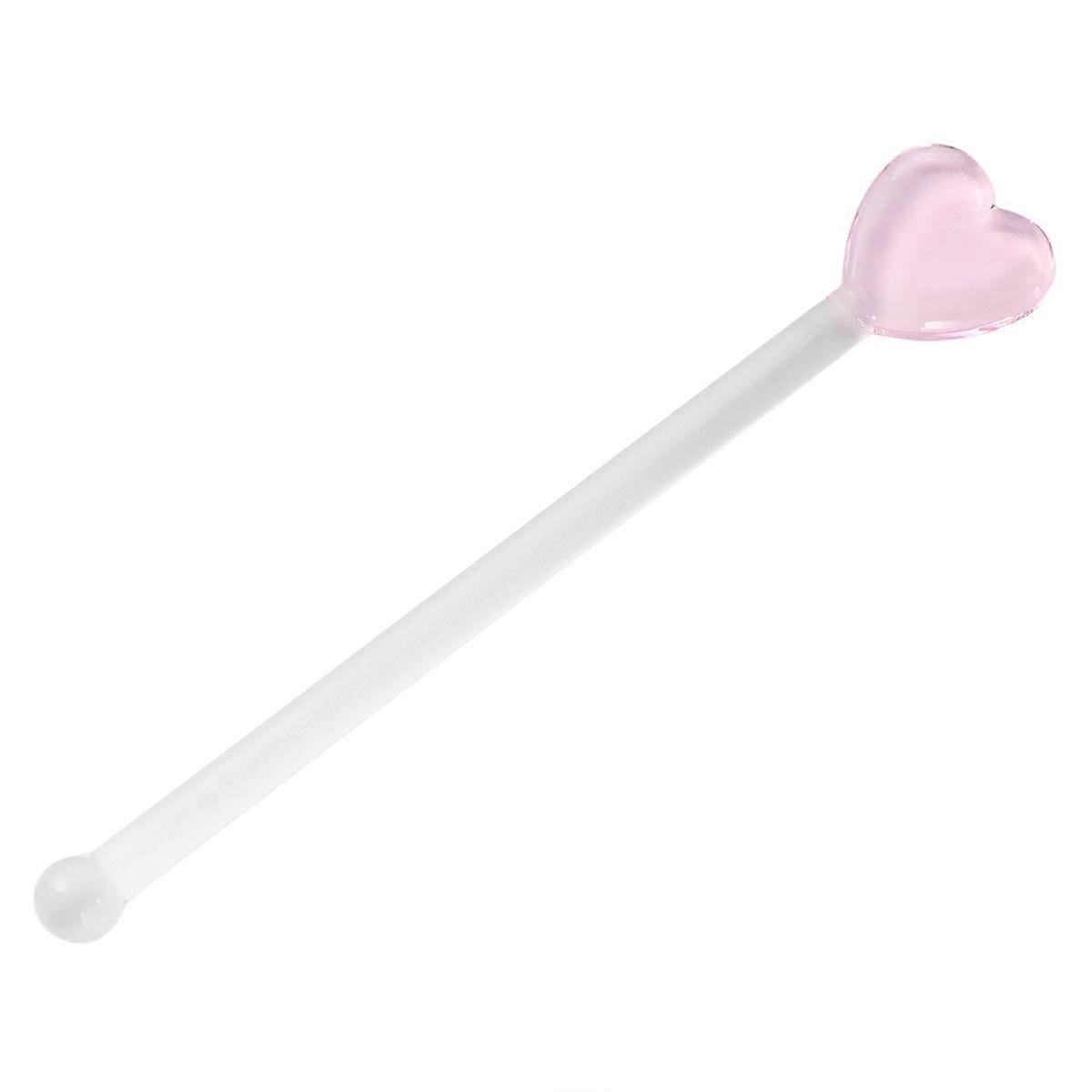 5pcs Transparent Glass Cocktail Stirrers, Heart Shaped Wine & Beverage Mixing Sticks for Tea, Coffee & Lemonade – Lightweight Bar Accessories for