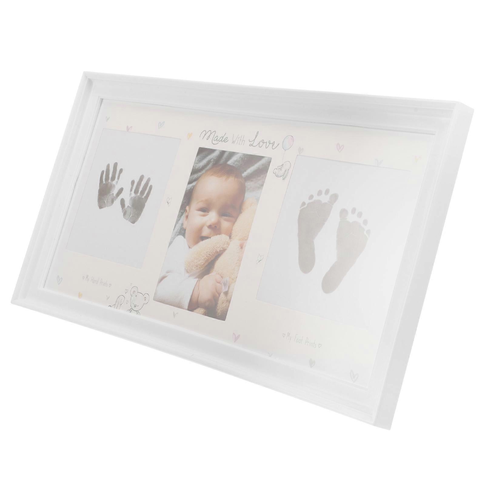 Infant Photo Frame Baby Handprint Frame Newborn Footprint Photo Frame Display Photos European Style 39.00X21.00X2.50CM 1 Set