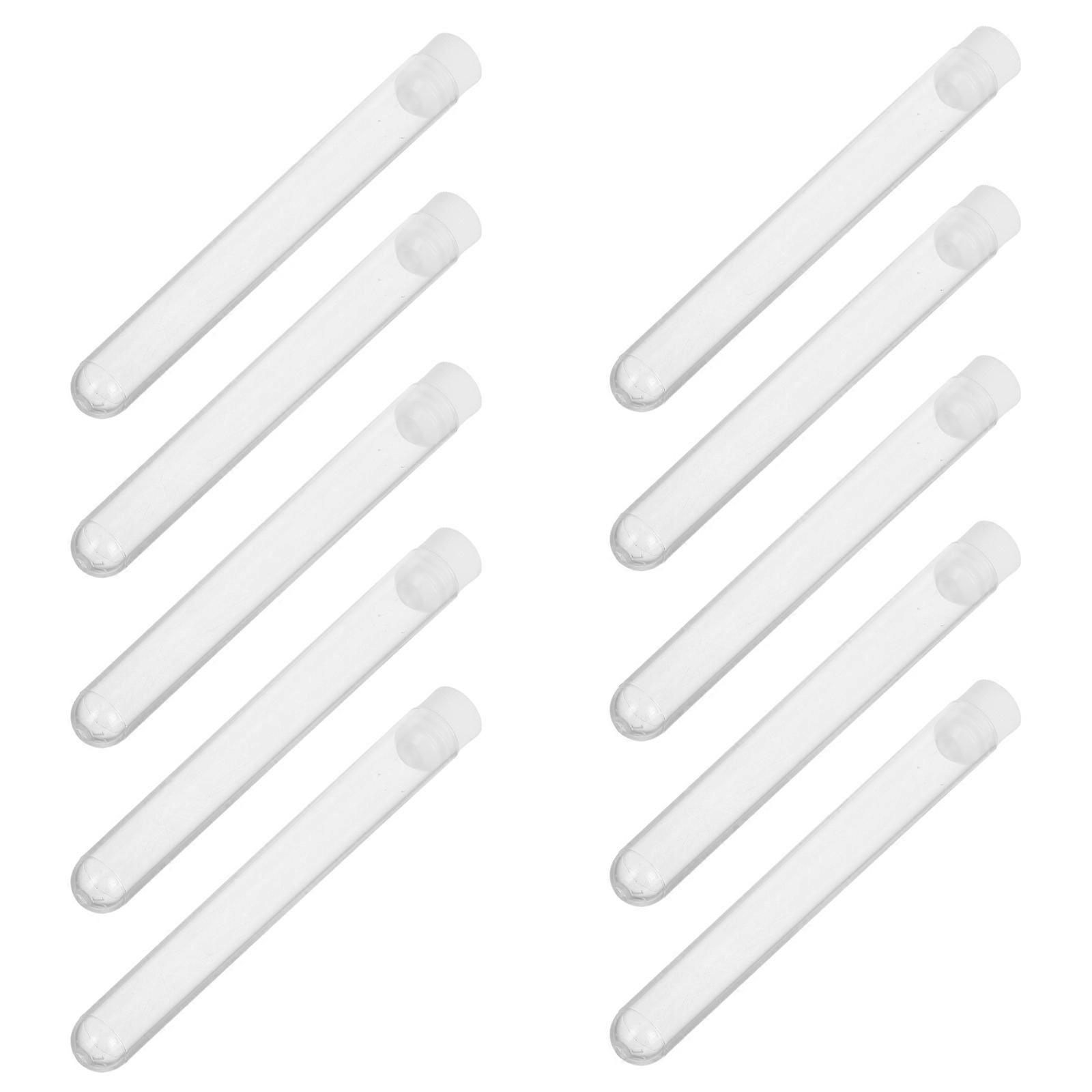 Transparent Material Test Tubes For Experiments Makeup Use Protection From Deformation 15Pcs