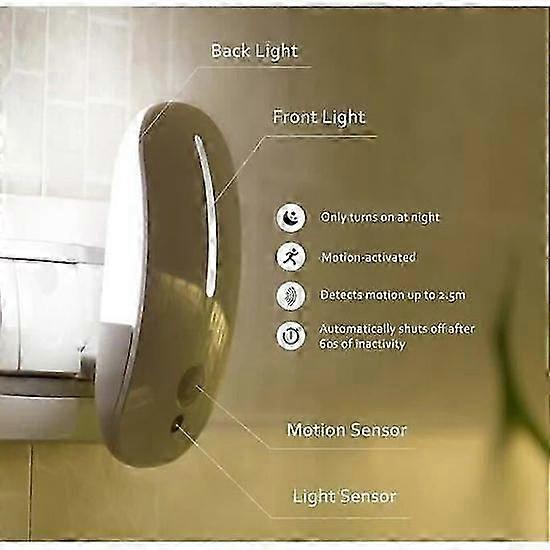 LED Motion Sensor Night Light Lamp Socket Sensor Orientation Lamp - Warm Yellow