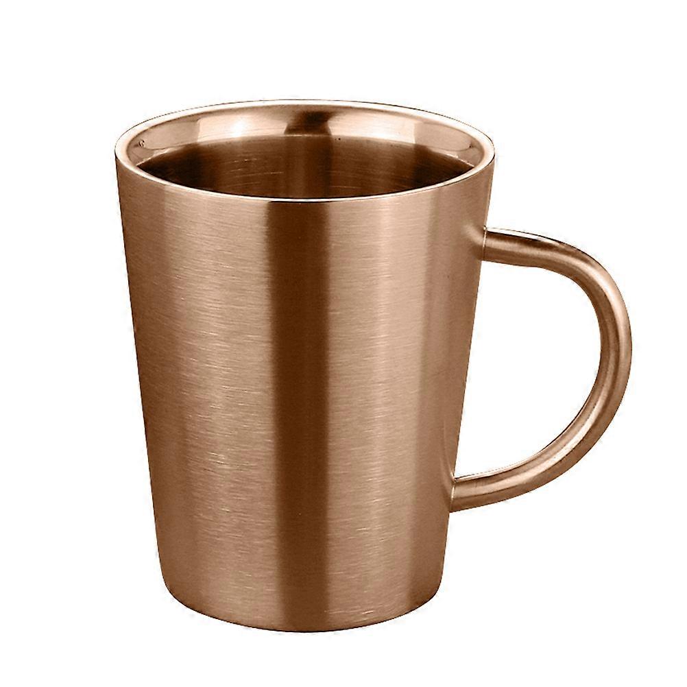 Double Walled Insulation 304 Stainless Mugs Large Capacity Tea Cups Rose Gold 1Pcs