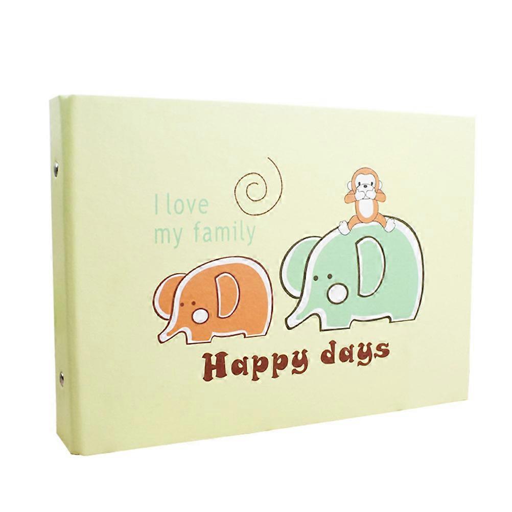 Soft Photo Album Cartoon Diy Adorable Elephant Pattern Creative present Decoration Commemorative Book Light Green 1Pcs
