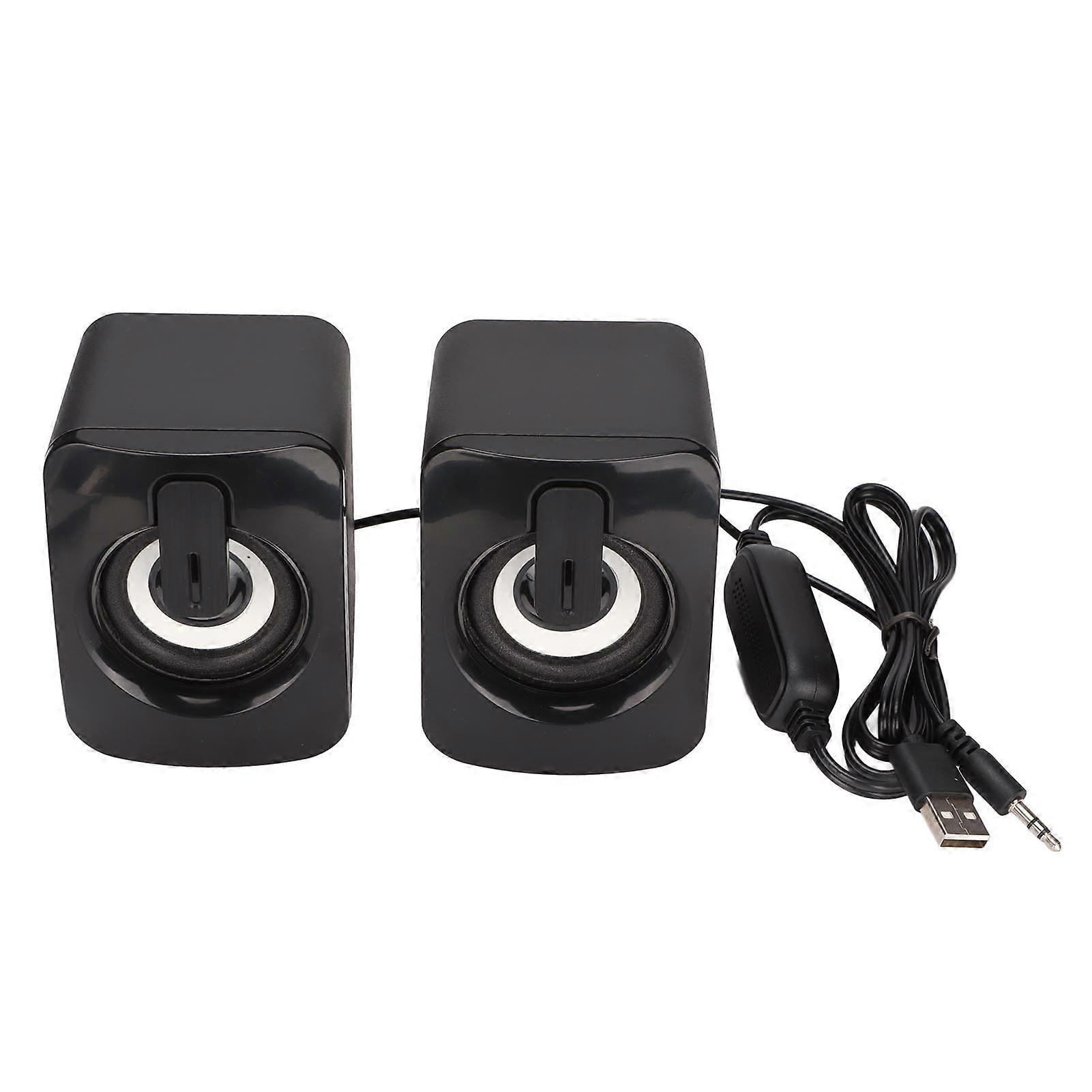 A2 Mini Computer Speaker Stereo Clear Bass Less Distortion USB Powered Wired Small Speaker for for Desktop PC Laptop