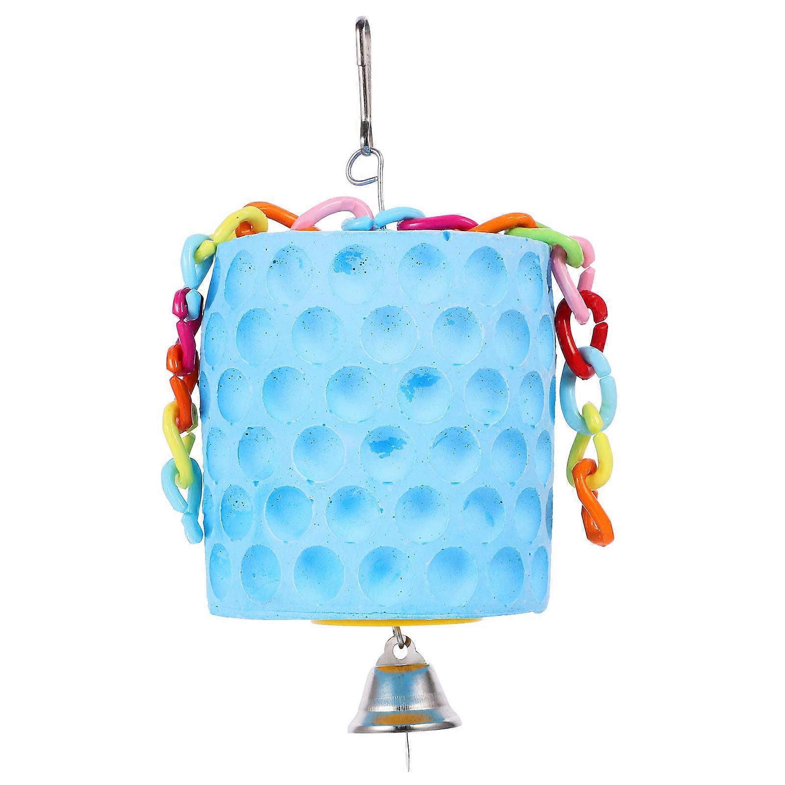 Bird Beak Grinding Stone Parakeet Chewing Toy Compact Size Sky-Blue 19.00X8.70X8.50CM Mineral 1Set