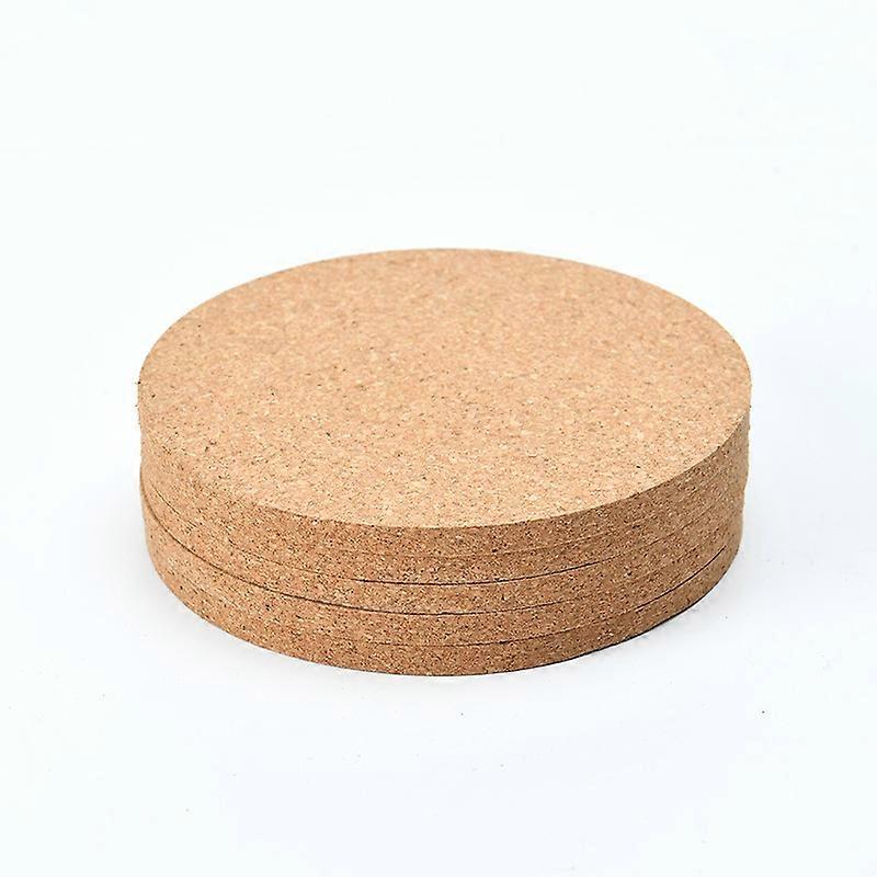 Cork coasters for glasses - Coasters - Round cork pan coasters - 5 pieces - Ø10 cm - Cork - Set of 5 cork coasters - Absorbent and heat resistant - S