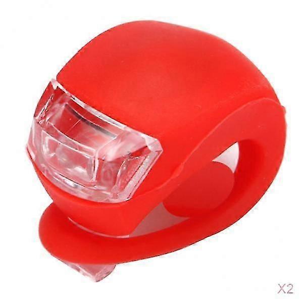 2x LED Bike Taillight Bicycle Front Rear Warming Safety Lamp Headlight Red