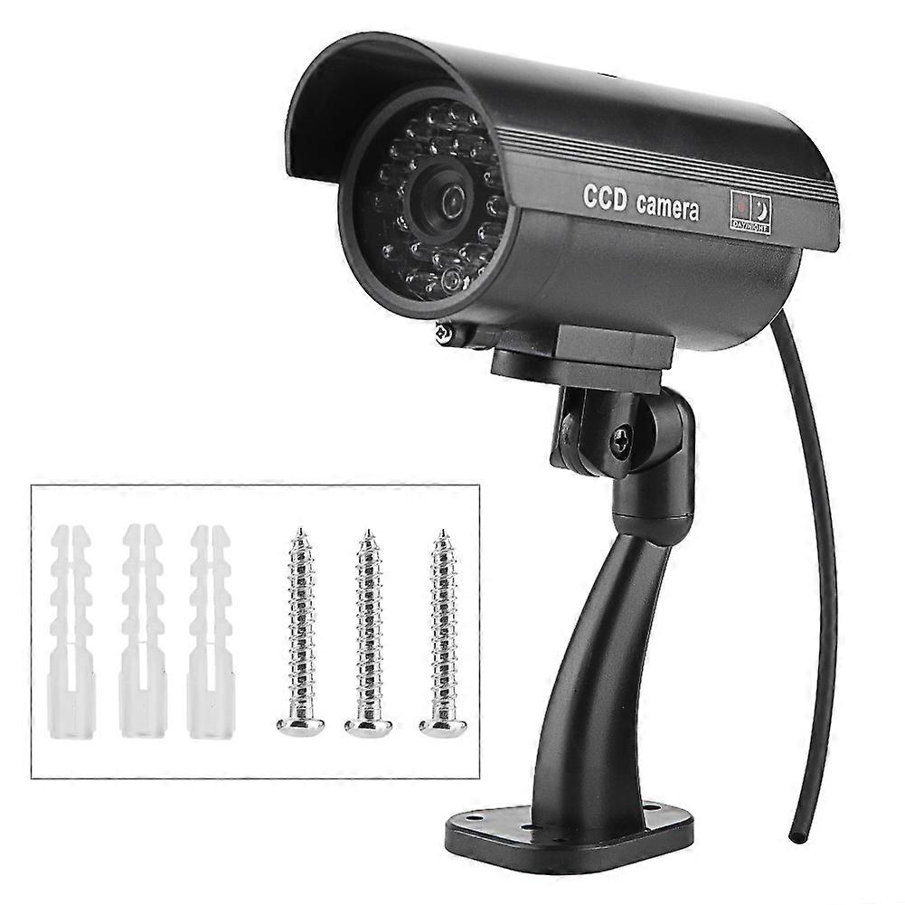 Bullet Dummy Surveillance Camera, Fake Security Camera with Flashing LED for Indoor and Outdoor