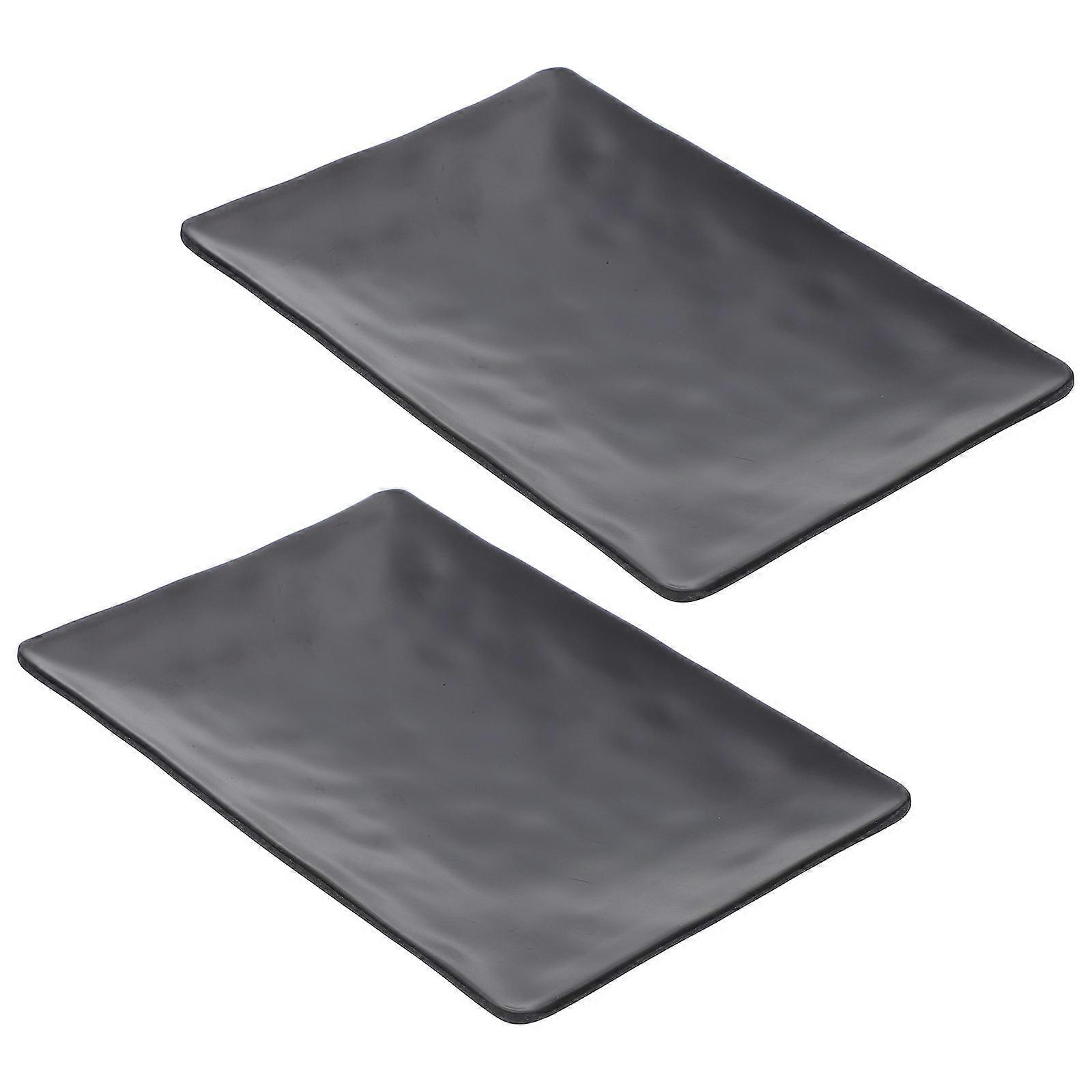 Practical Sushi Plate Decorative Food Plate for Restaurants Rectangular 2Pcs