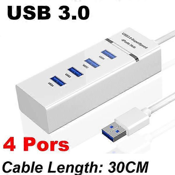 USB 3.0 Hub Splitter Adapter Cable, White