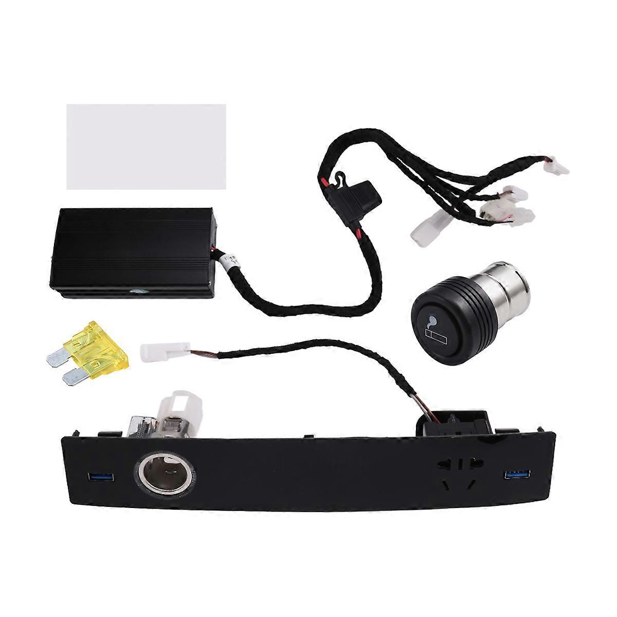 Car Rear Sear Multifuction USB Socket Port Voltmeter Charger Rocker Switch for Land Cruiser 200 LC20