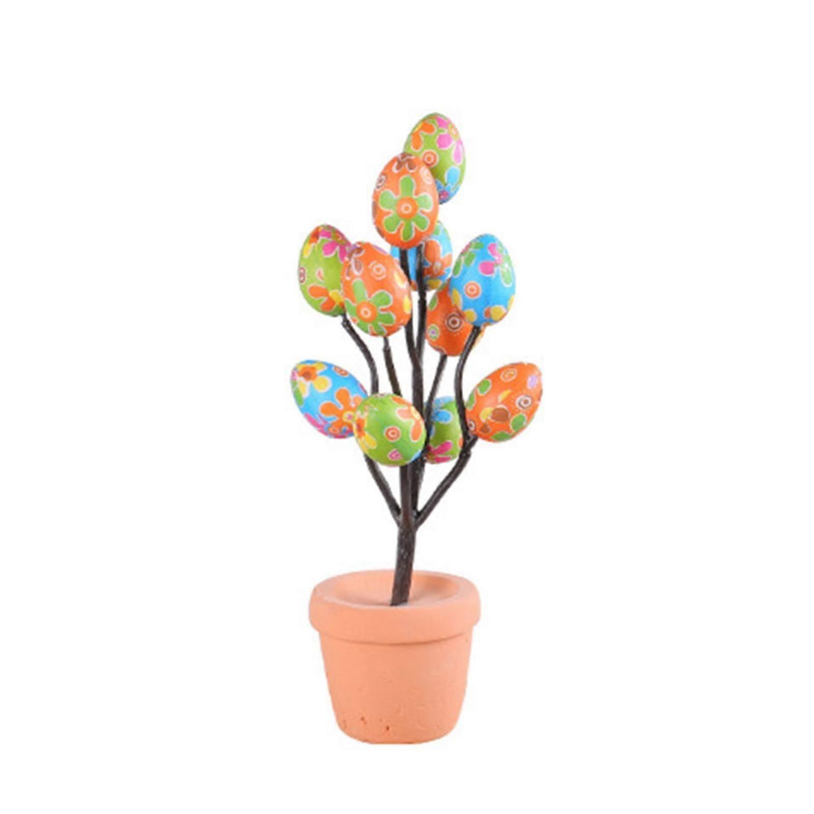 Tabletop Easter Tree Easter themed Simulation Decorations With Multicolour Foam Eggs Colorful and Durable