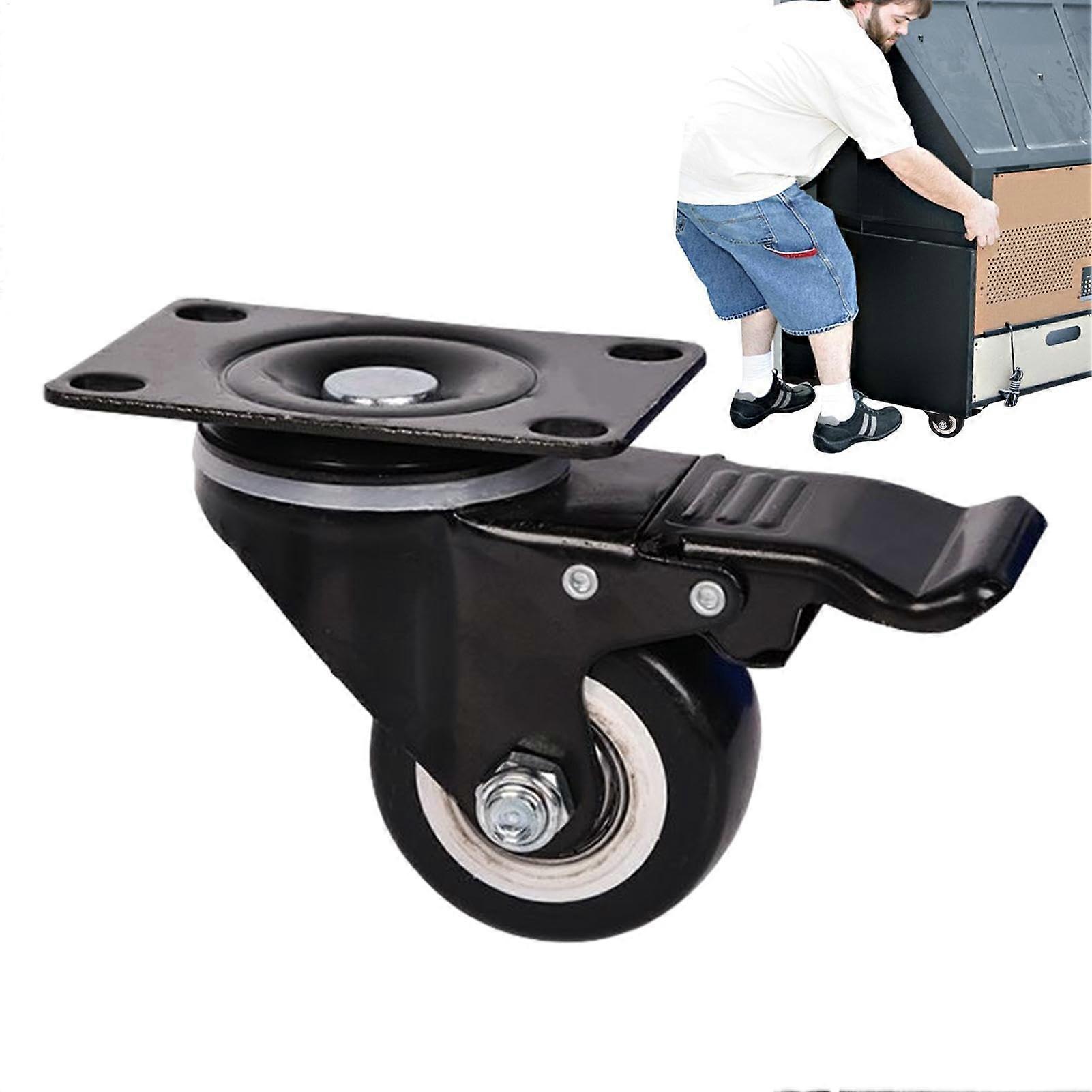 Swivel Castors 3 Inch | High-Performance Industrial Plate Castors for Trolleys and Workbenches, Roller Brake, Multidirectional