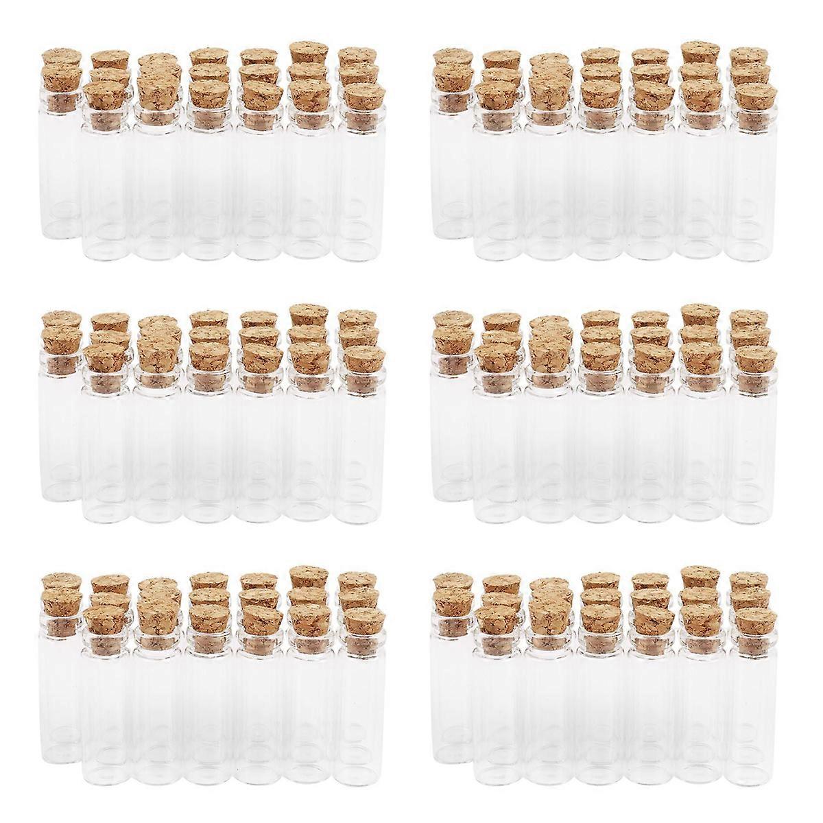Lot de 20 mini flacons vides en verre transparent avec bouchon en liège (11 x 32 mm) de 2 ml