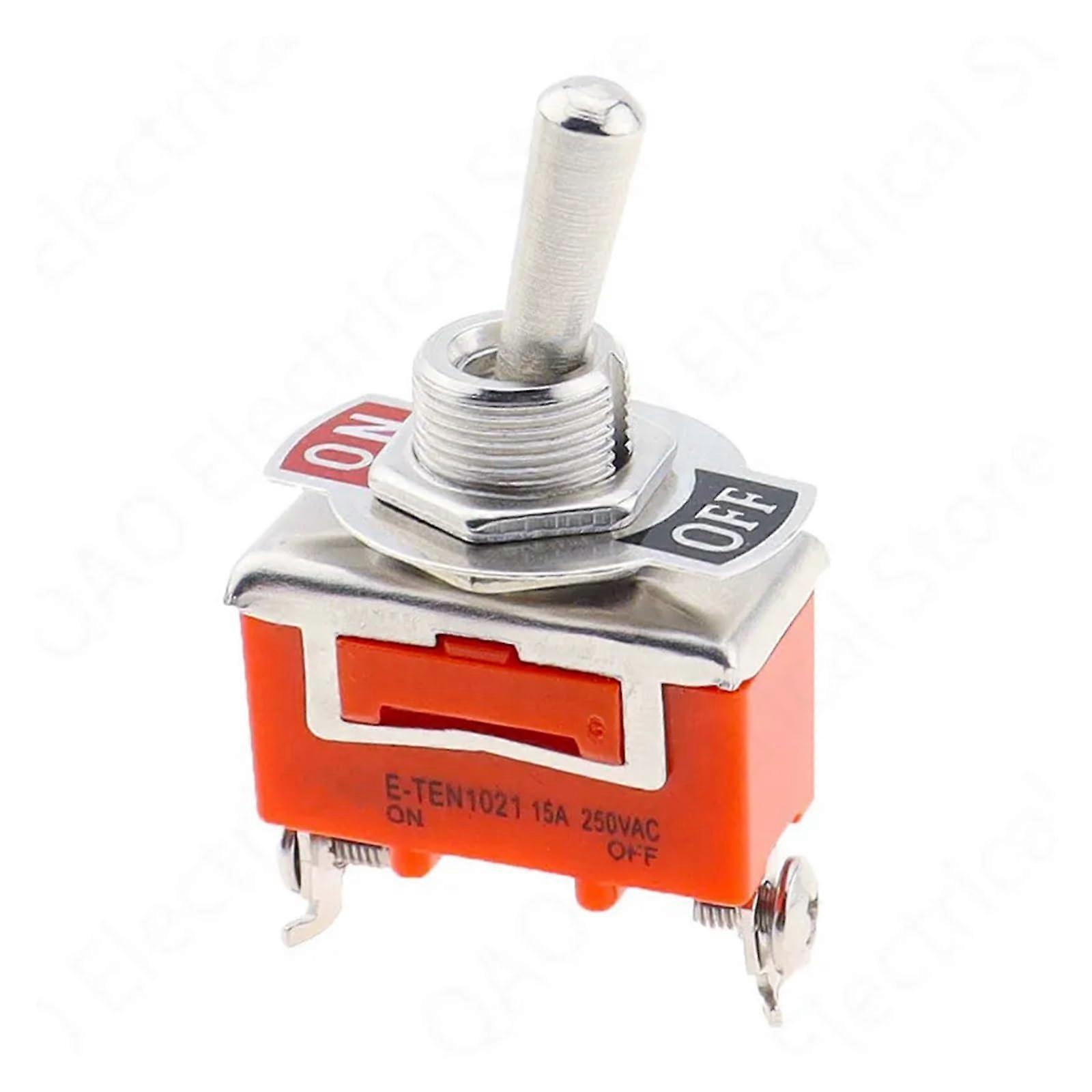 1pcs ETEN1021 2Pin SPST 2 Terminal ONOFF 15A 250V Toggle Switch orange(ETEN1021)