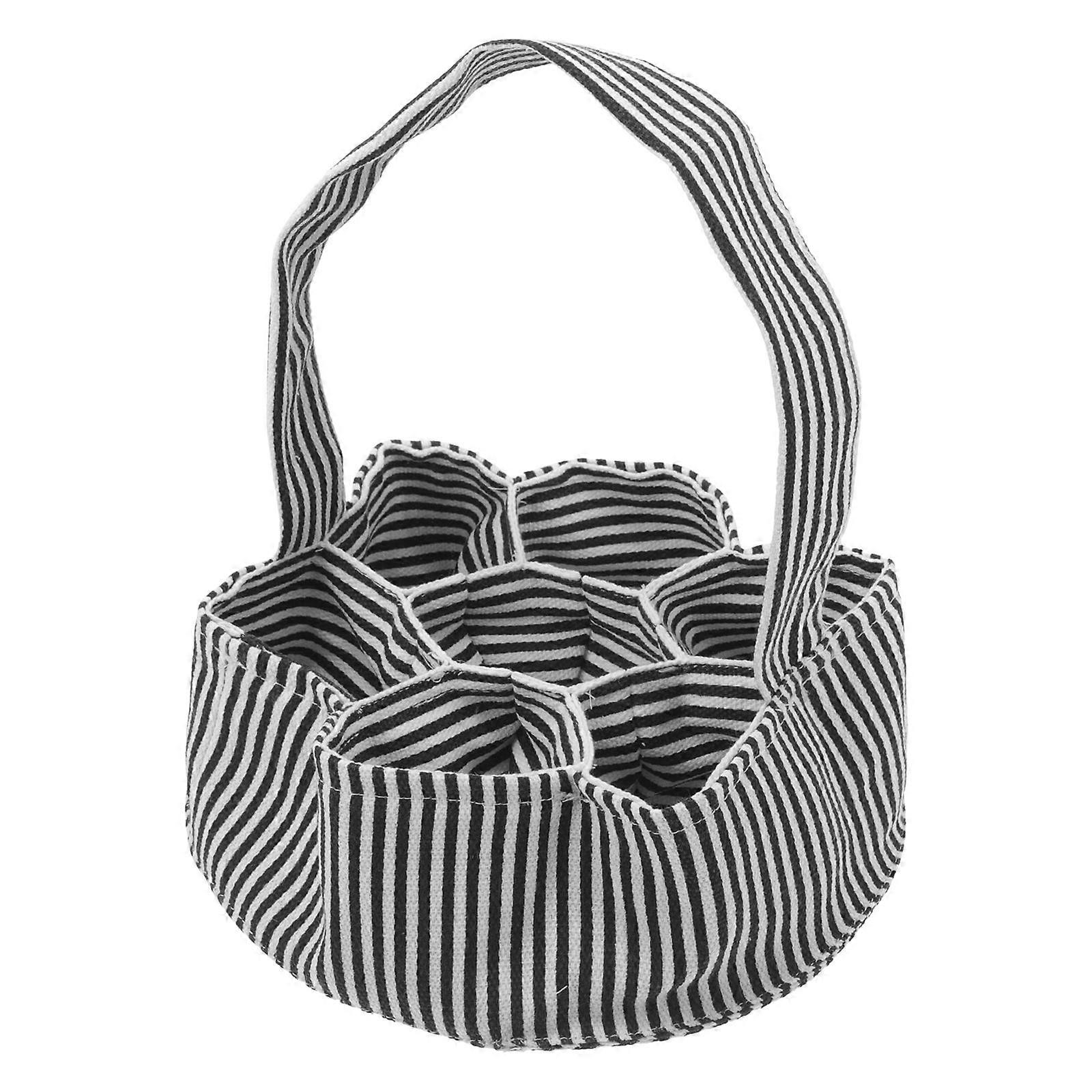 Fresh Egg Holder Chicken Egg Collecting Basket Storage Round Bottom Rectangular Top Canvas 1Pcs