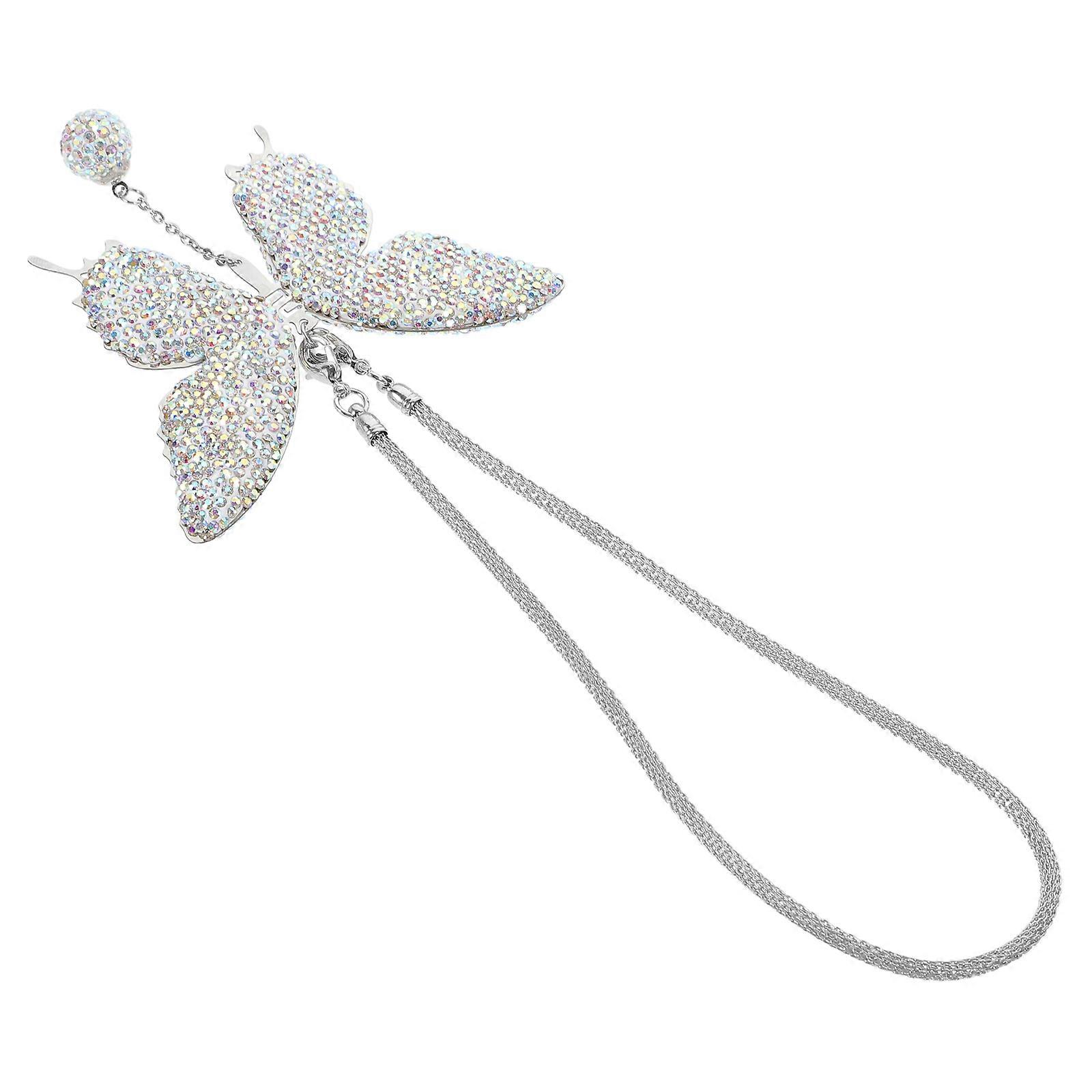 Car Interior Hanging Ornament Butterfly Shape Rearview Mirror Accessories 1Set