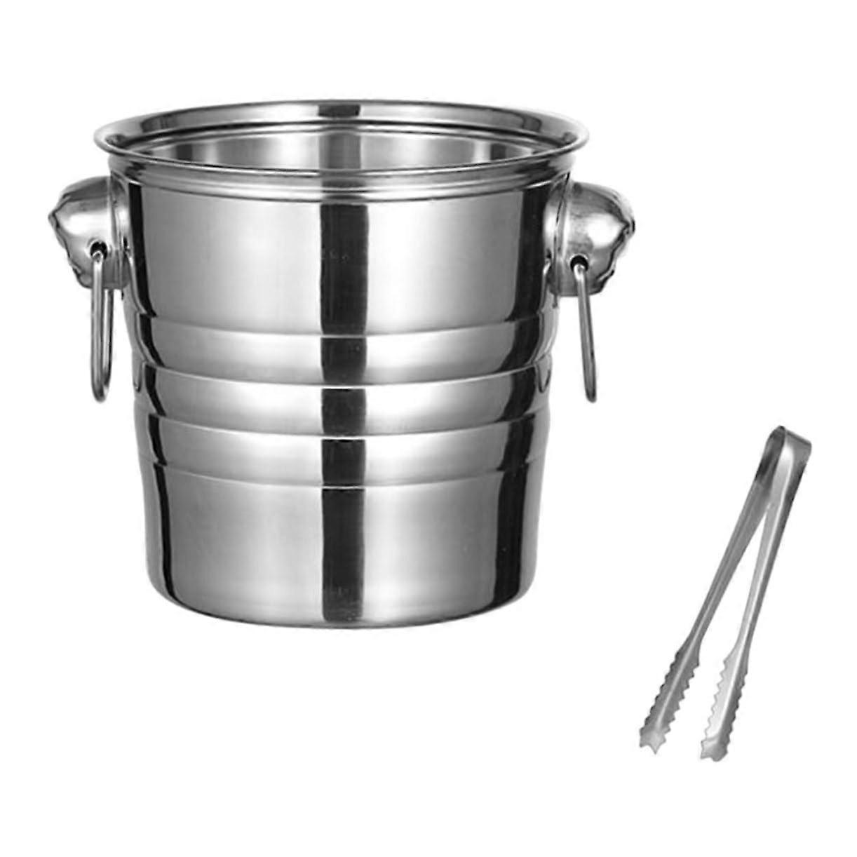 1 ice bucket with ice tongs, doublewalled insulated ice container for wine, champagne, and cocktails, capacity for parties and celebrations, durable.