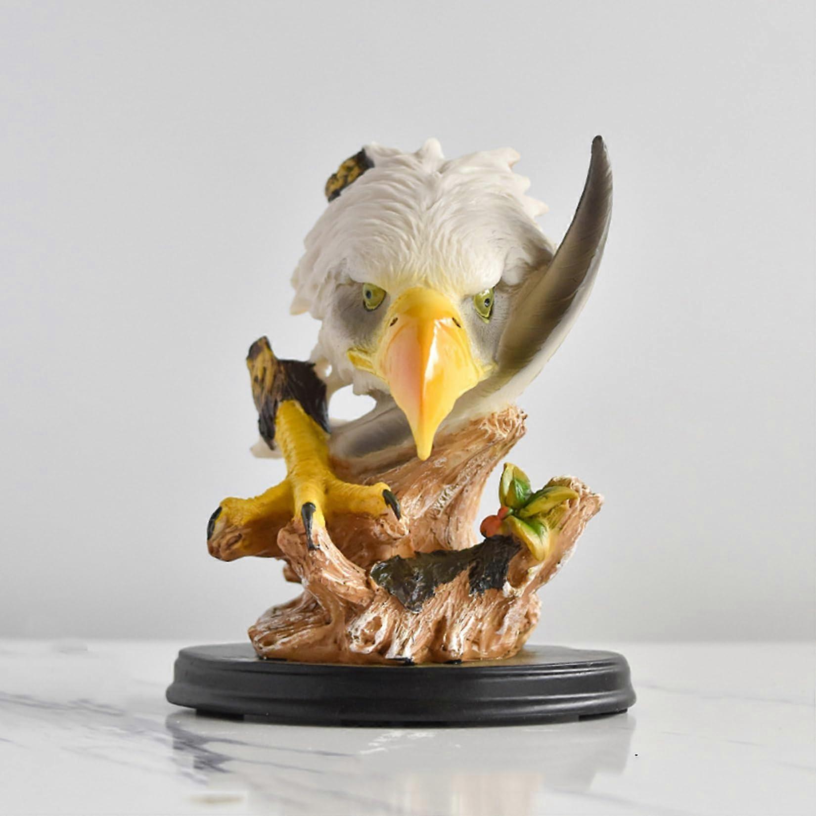 Retro Adler Harz Handicraft Ornament, Soaring Eagle Sculpture for Home and Office Decoration – E