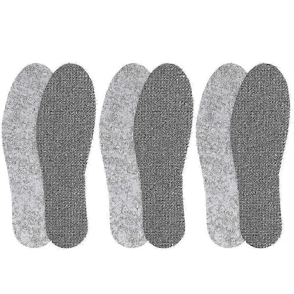 3 Pairs Warm Insoles for All Seasons Double-Sided Shoe Pads Cushions