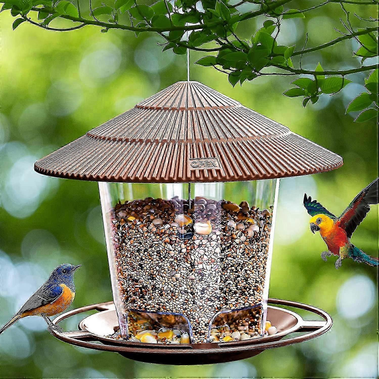 Gazebo impermeabile appeso Wild Bird Feeder Contenitore esterno con corda appendiabiti Tipo di mangiatoia per uccelli Aves Decor