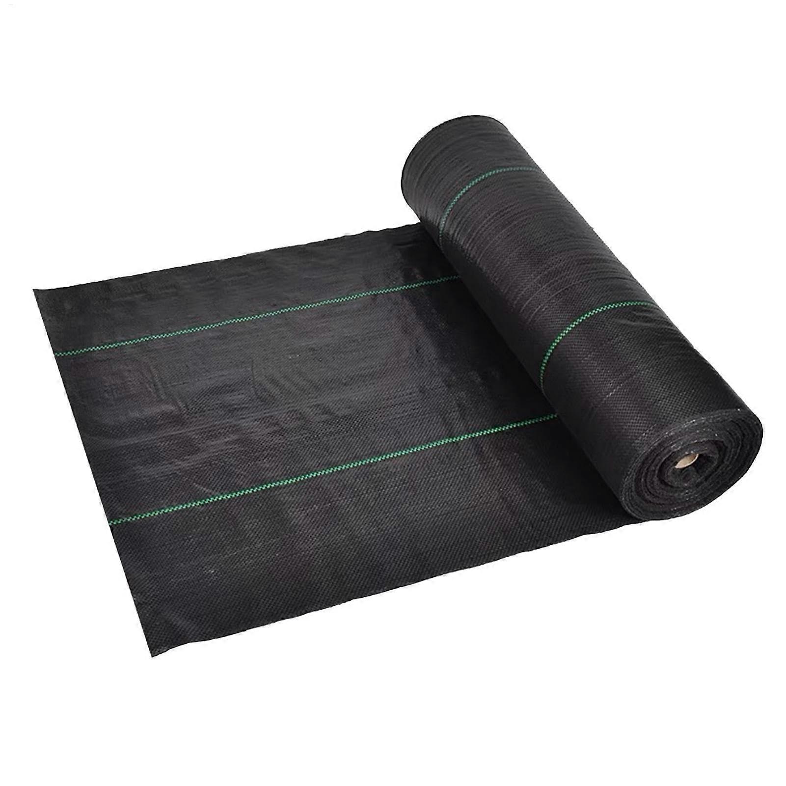 Grass control garden fabric, heavyduty black grass barrier, tearresistant tarp 2×20m
