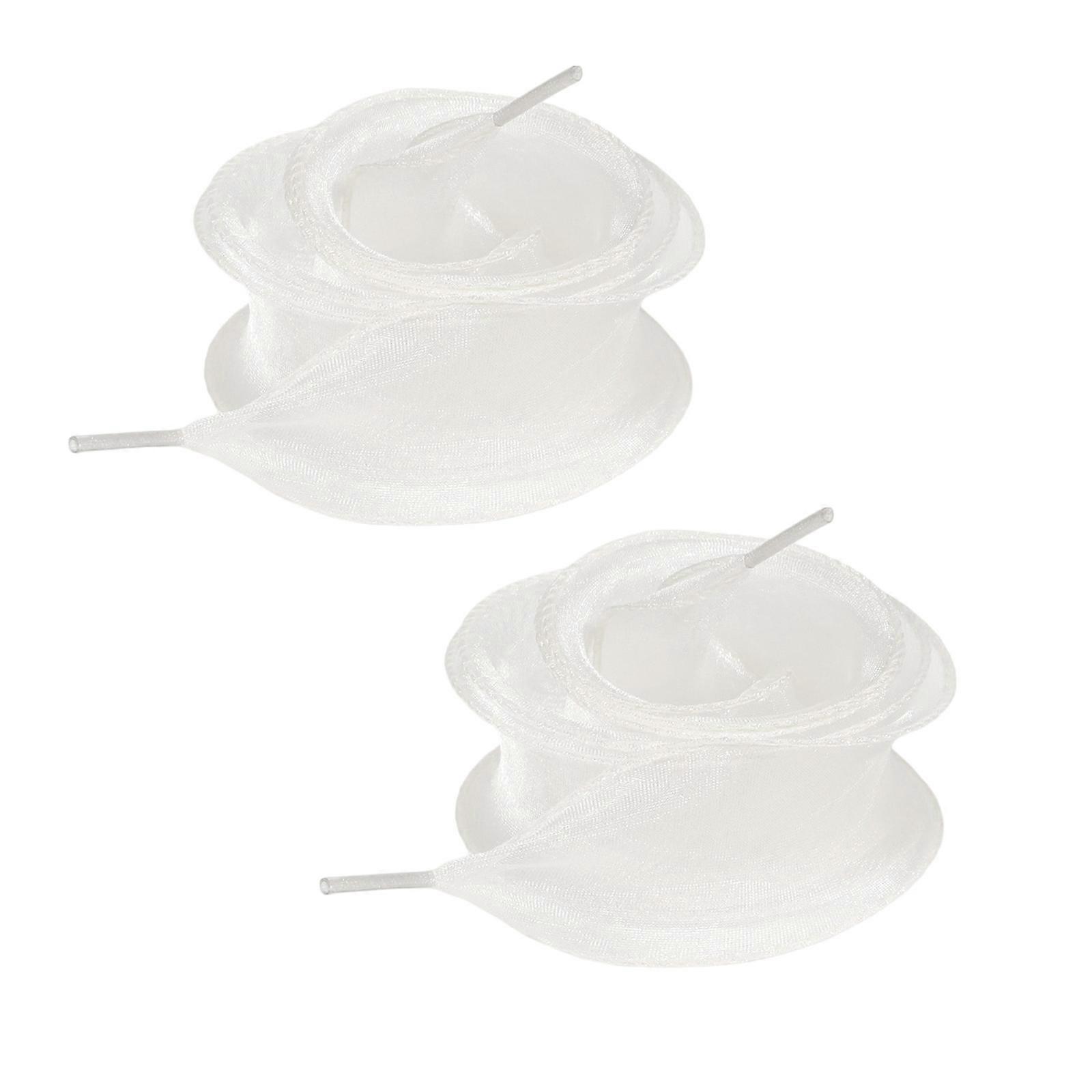 3.5cm Wide Tulle Ribbon Shoelaces Breathable Sheer Organza Flat Shoe Strings For Shoe Decors Handbag Strap DIY Craft  White