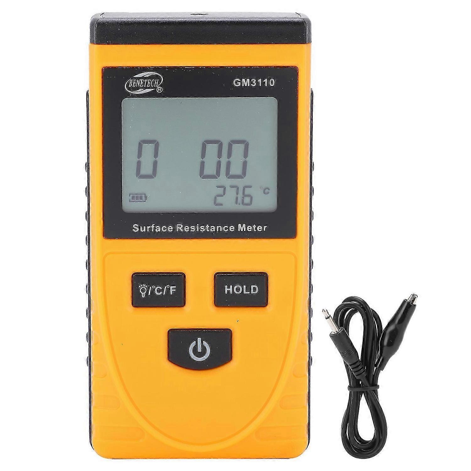 GM3110 Surface Resistance Meter High Accuracy Digital Display AntiStatic HighDefinition Backlight Resistance Tester