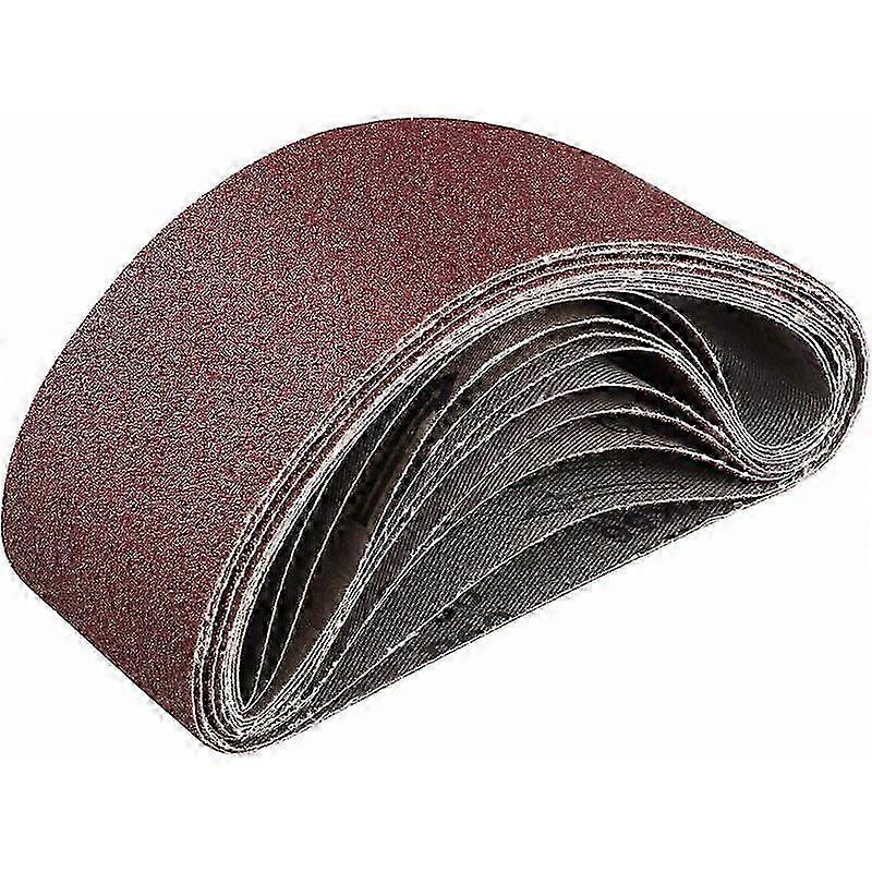 حزام صنفرة 75 × 457 مم مجموعة حزام صنفرة 2 × حصى 40/60/80/120/180 ورق أكسيد الألومنيوم لصنفرة الحزام 10 قطع