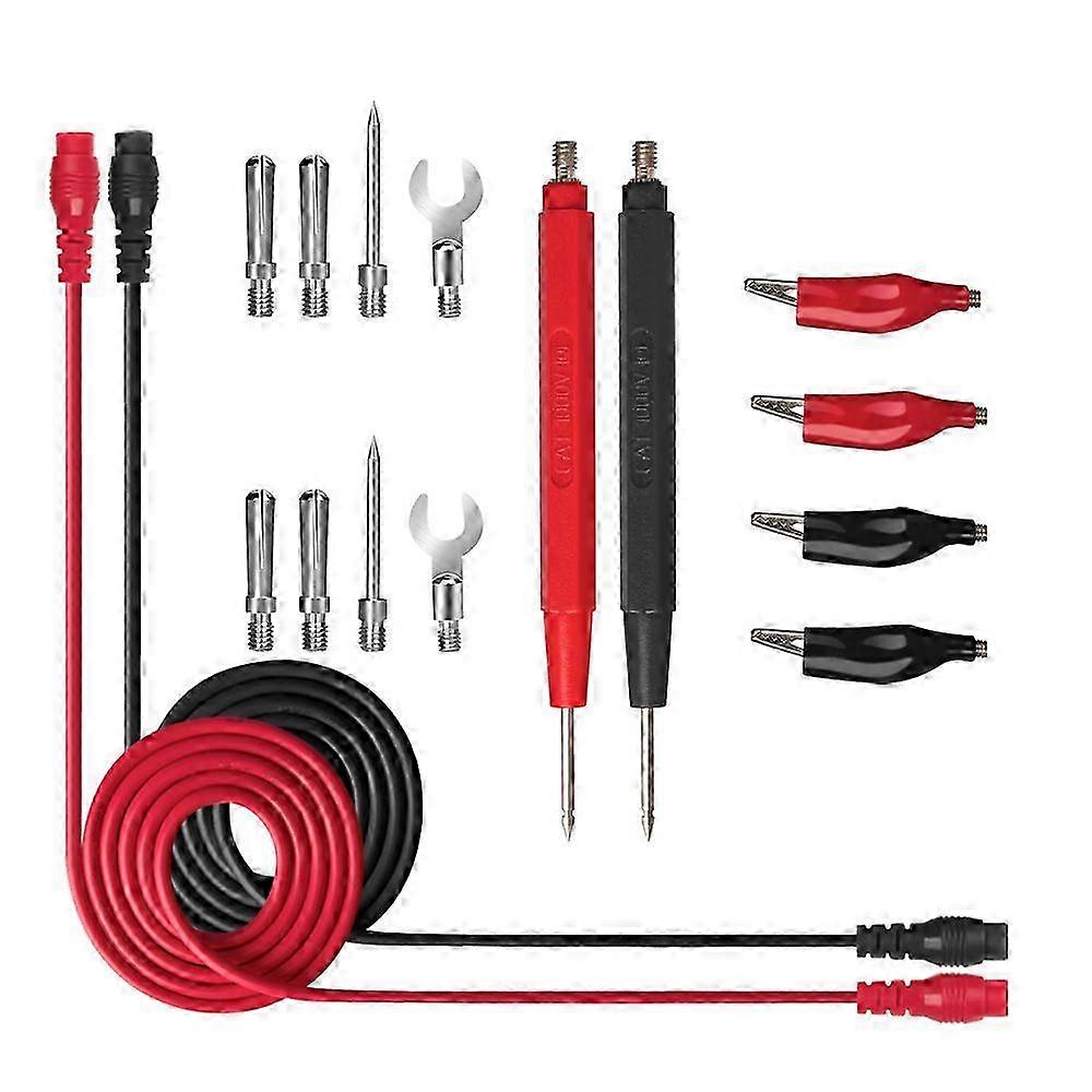 16Pcs Multimeter Test Probe Test Leads Kit Replace Test Wires Probes for Digital Multimeter Crocodil Edition 0708