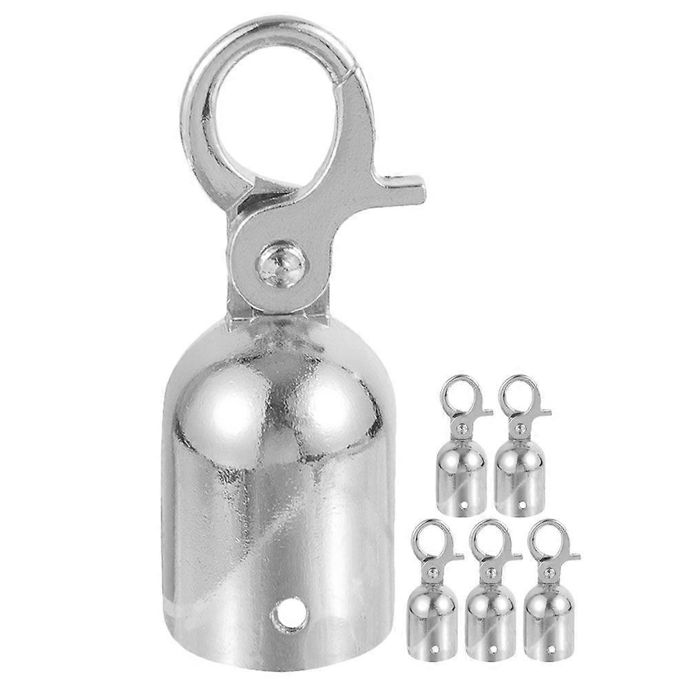 6pcs Cord Stopper End Tip Caps Rope End Connector Snap Hook  Alloy Rope End Stopper