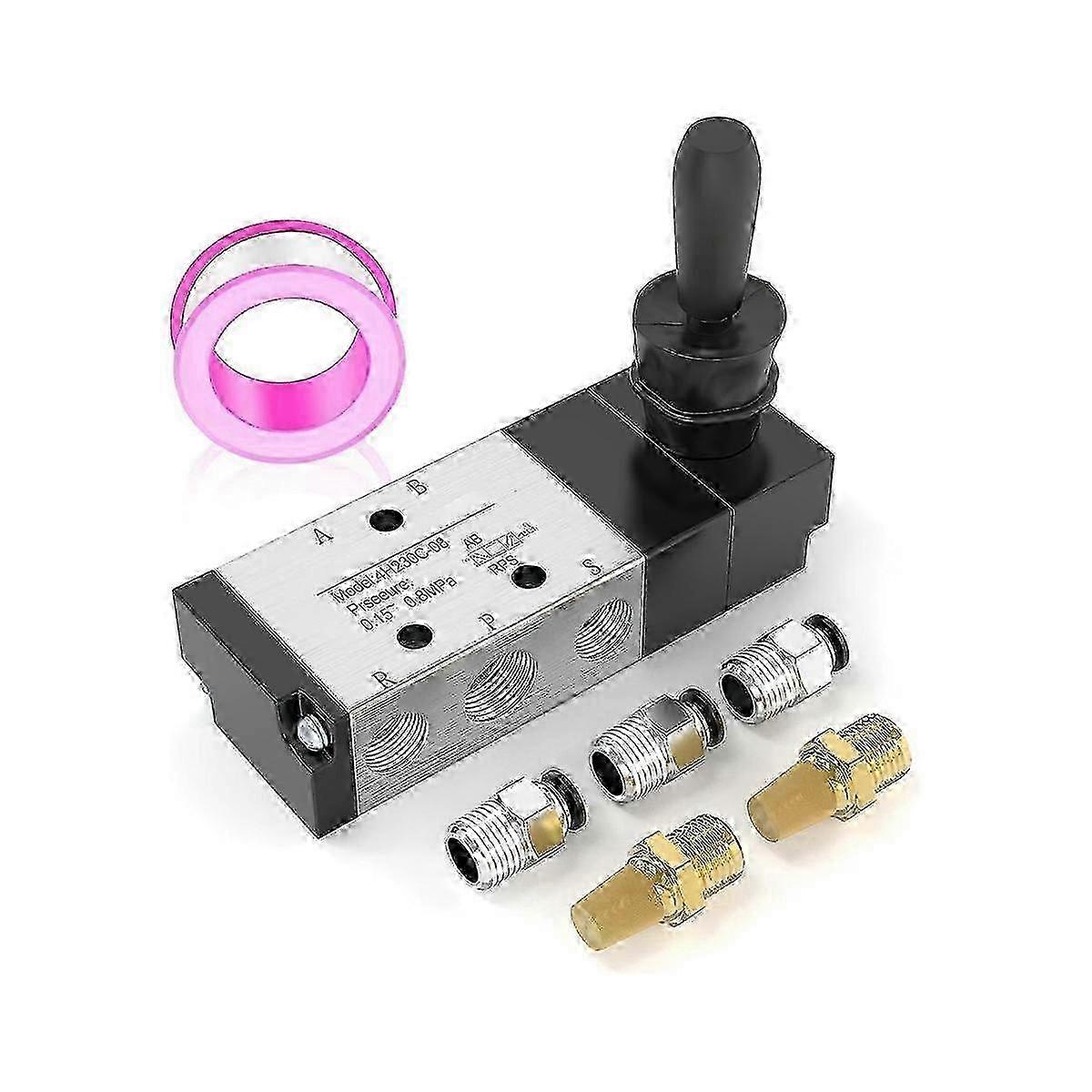 1/4Inch NPT 5 Way 3 Position Air Hand Lever Operated Valve Pneumatic Sole Valve Manual Control Push-Pull 4H230C-08 js