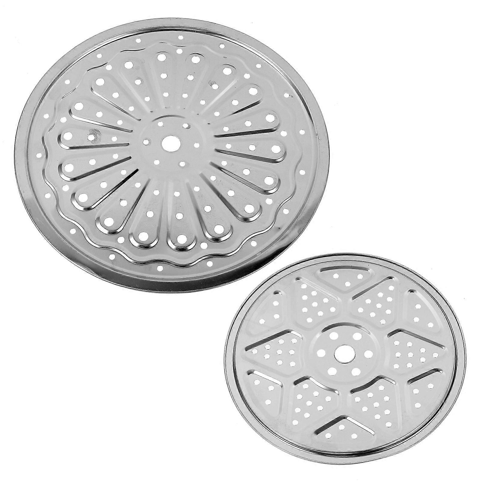 Cooking Steamer Plate Steaming Dish Plate Cookware Tray Simple Design 2Pcs