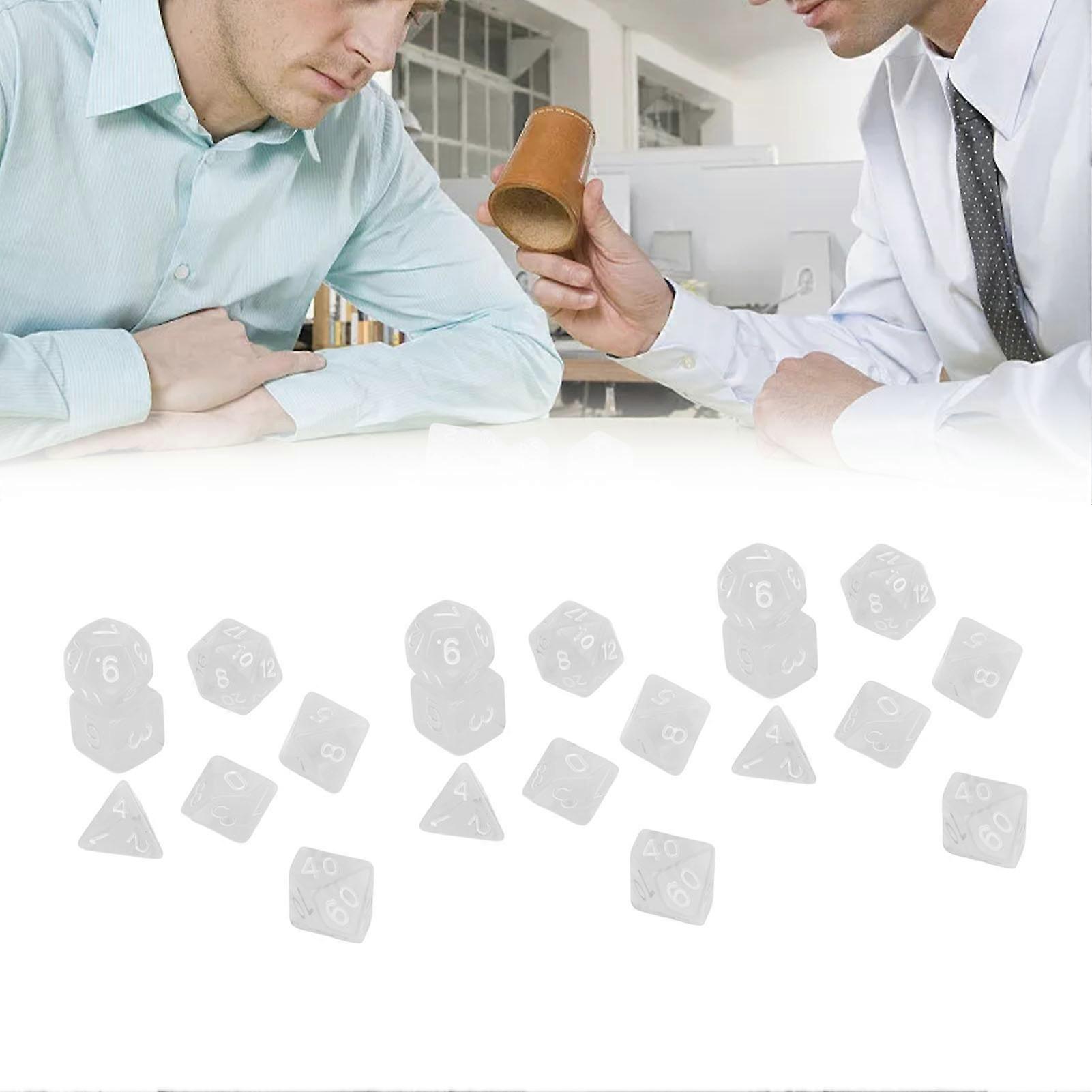 21Pcs Transparent Plastic Number Dice Set Waterproof for Games