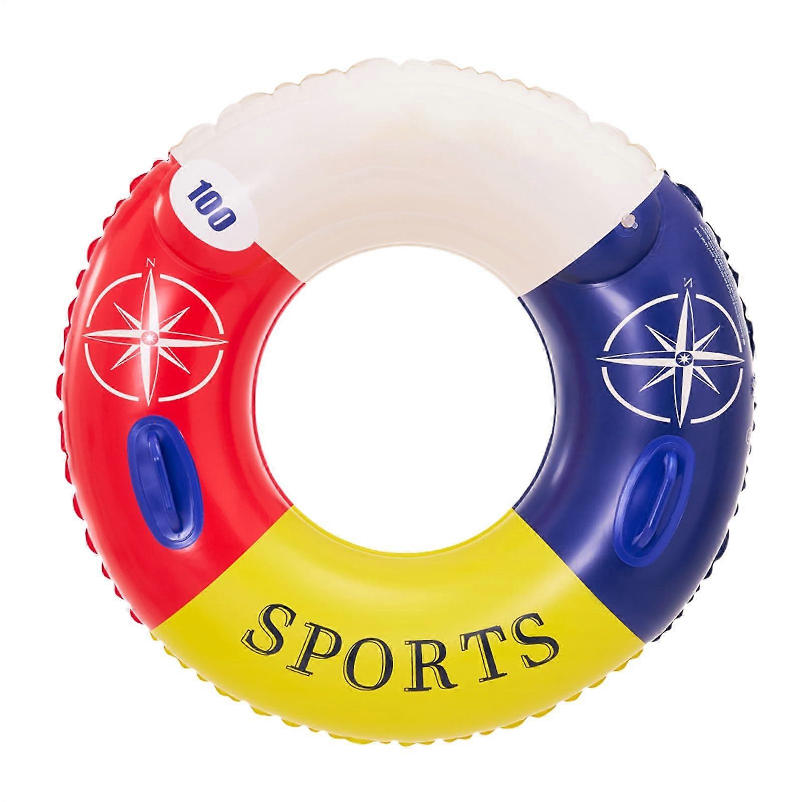 Swimming Pool Float Adult Inflatable Swim Ring With Handle Model No. 100 For Home And Outdoor Pools