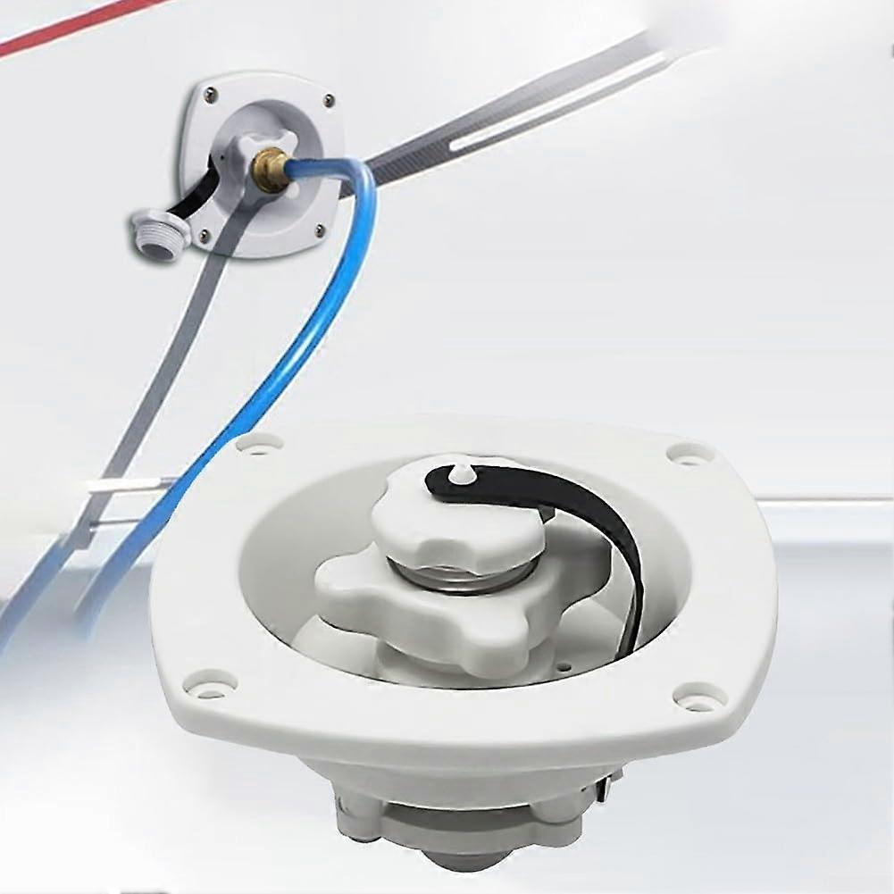 RV Yacht Water Fill Connector with Rotatable Cover and Built-in Check Valve for Motorhomes and Yachts