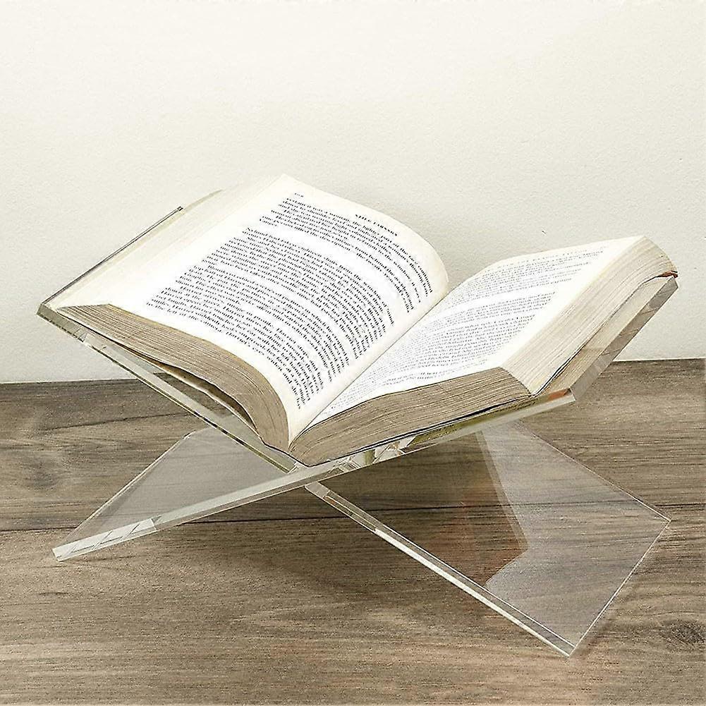 Acrylic desk magazine holder in Xshape, for displaying art books or recipe collections (large) Large