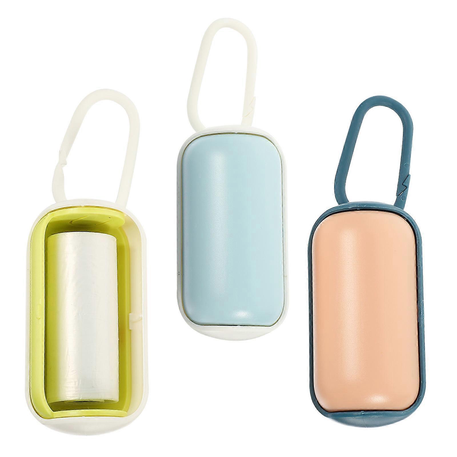 Dog Poop Bag Dispenser Pet Trash Bag Container Bright Color Style Pendant Green White 1 Pack