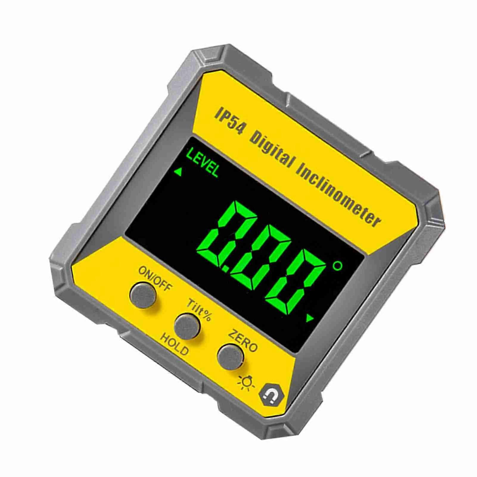 4 x 90 Degrees Digital LCD Protractor Inclinometer Magnetic 0.2° Accuracy Angle Finder Level Box IP54 Electrical Levelling Instrument for Woodworking